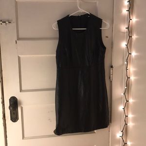 Black leather form fitting dress